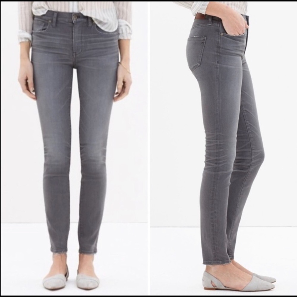Madewell 9” High Riser Skinny Skinny Gray Jeans size 24 - Picture 4 of 6